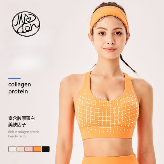 Lamshop's new high-elastic sports Yuyi wanita menyerap peluh coli lut udara, berjalan tali bahu lebar wanita kecergasan mengumpul pakaian dalam yoga
