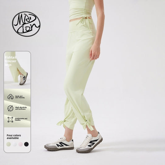 MAD LION new high-waisted belly leggings sports loose straight-leg pants women's quick-drying running fitness pants nude yoga pants