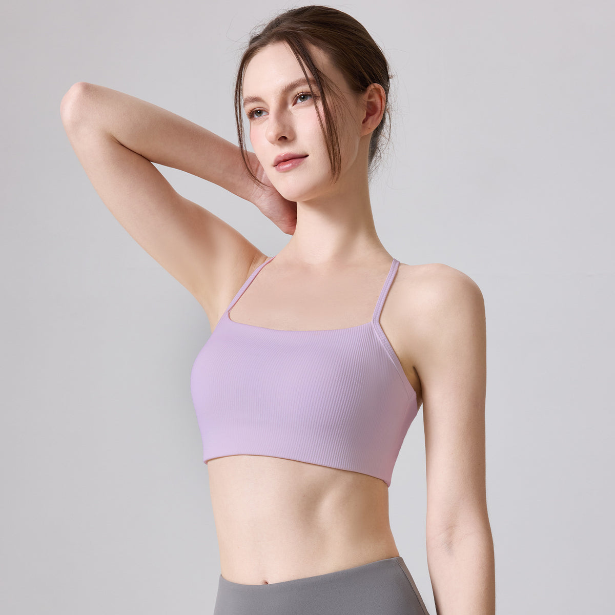 Mad lion all-in-one fixed cup yoga vest women's thin shoulder strap cross back bubble wrap sports intimates autumn source factory