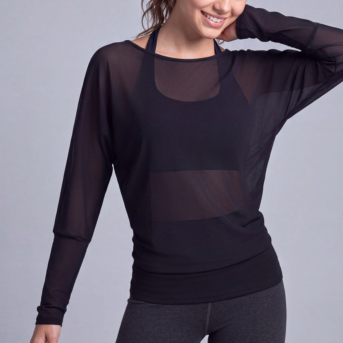 Mad lion new barre-style yoga top: durable mesh cover-up for women - hip and thigh coverage, breathable, and figure-flattering