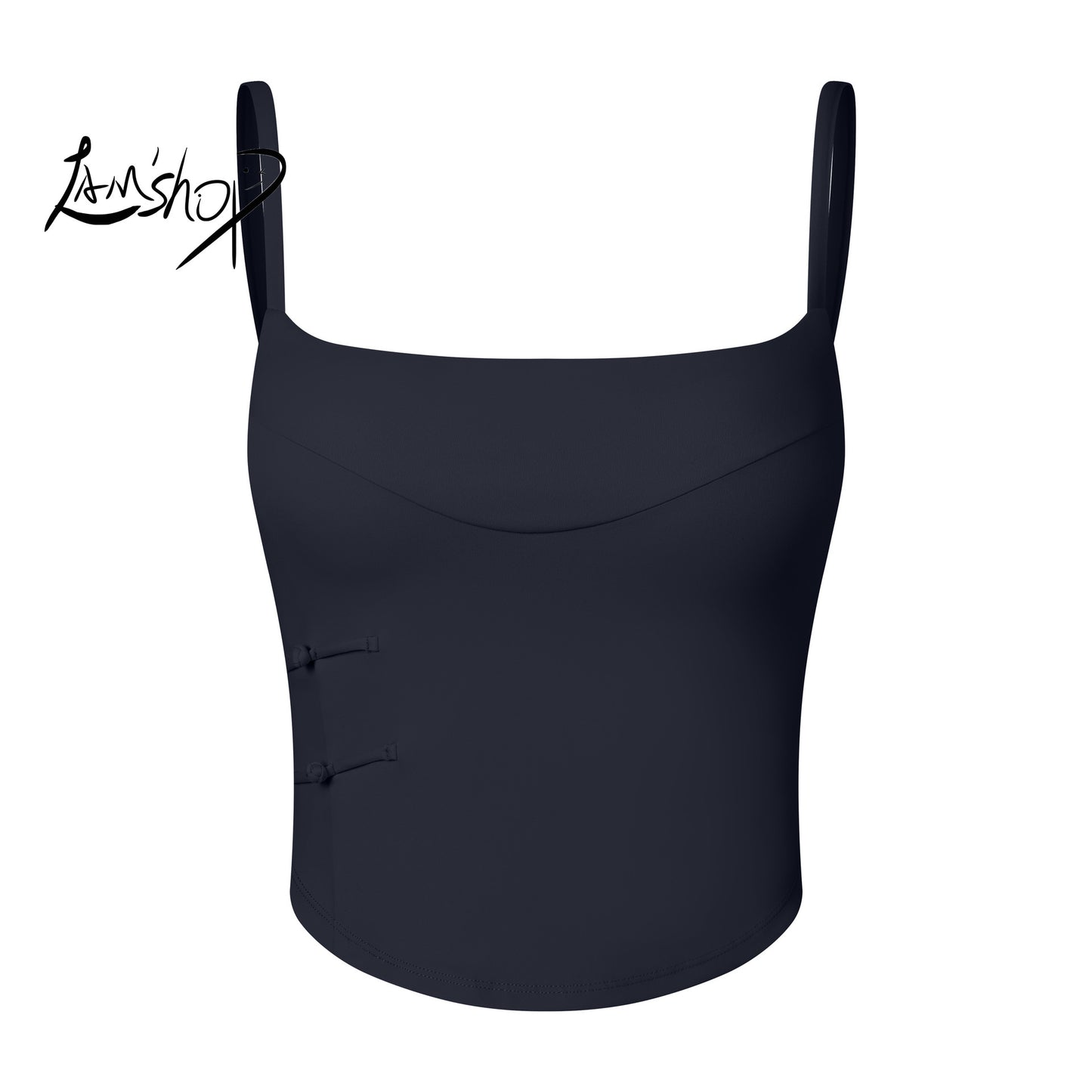 Lamshop National Style Sexy Sports Outerwear Strap Women's Quick-Drying Beauty Back Fixed Cup Shockproof Yoga Bra Slim Fit Fitness Top