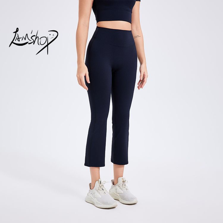 Lamshop Summer Women's High Waist Pencil Pants Slimming Smoke Tube Cropped Pants Slim Fit Yoga Pants Women's Hip Lifting Running Workout Pants Fitness