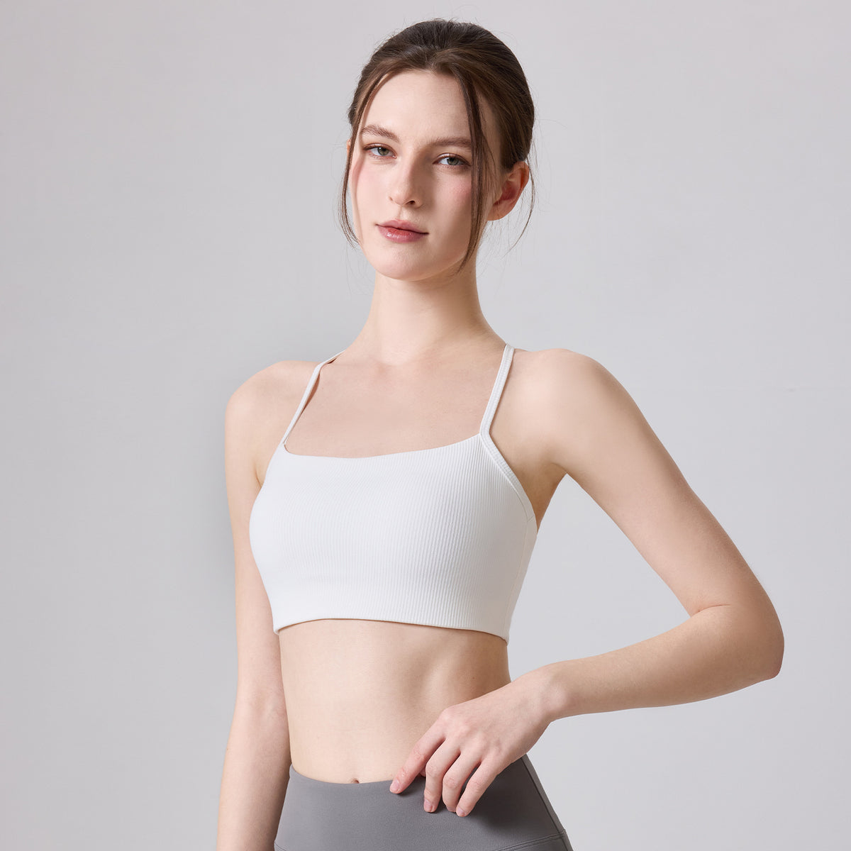 Mad lion all-in-one fixed cup yoga vest women's thin shoulder strap cross back bubble wrap sports intimates autumn source factory
