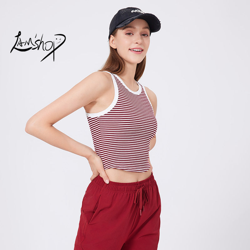 Lamshop European and American outer wear fixed cup yoga clothes top shoulder straps gathered belly sports bra running fitness clothes underwear